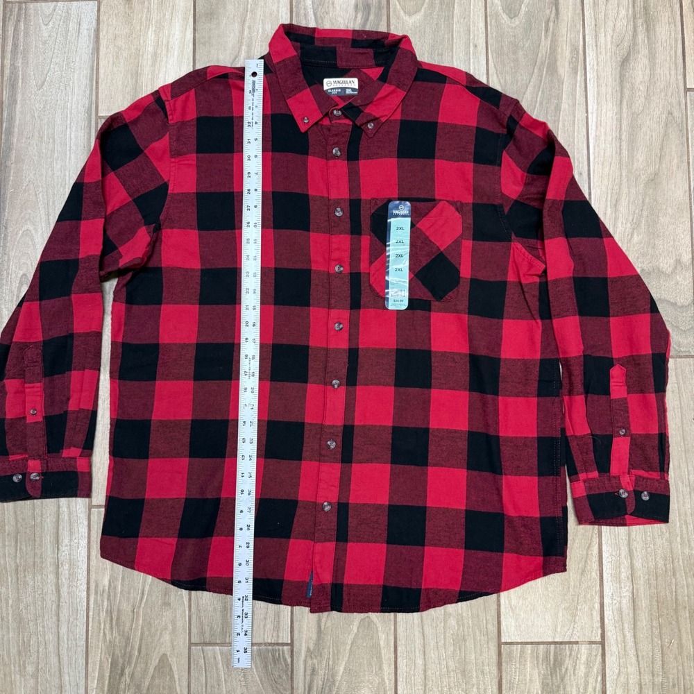 Magellan Outdoors Canyon Creek Flannel Shirt 2XL Buffalo Plaid Button Down NWT - Picture 2 of 10